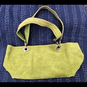 Jjill green suede hand bag